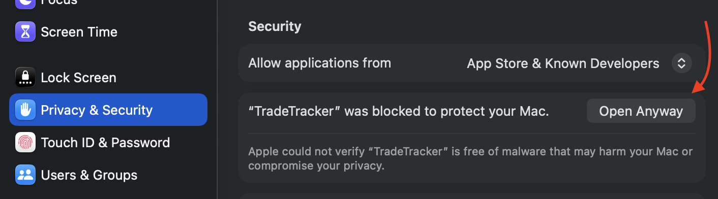 System Settings Open Anyway